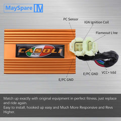 MaySpare 6 Pins DC CDI Box Variable Timing Performance For GY6 4-Stork Engine 125cc 150cc 250cc No Rev Limit - mayspare
