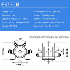 Max 200A 300A in Rush Continuous Duty Solenoid Relay Nickel-Plating for Golf Carts, Winch, Marine 12VDC 24VDC 36VDC