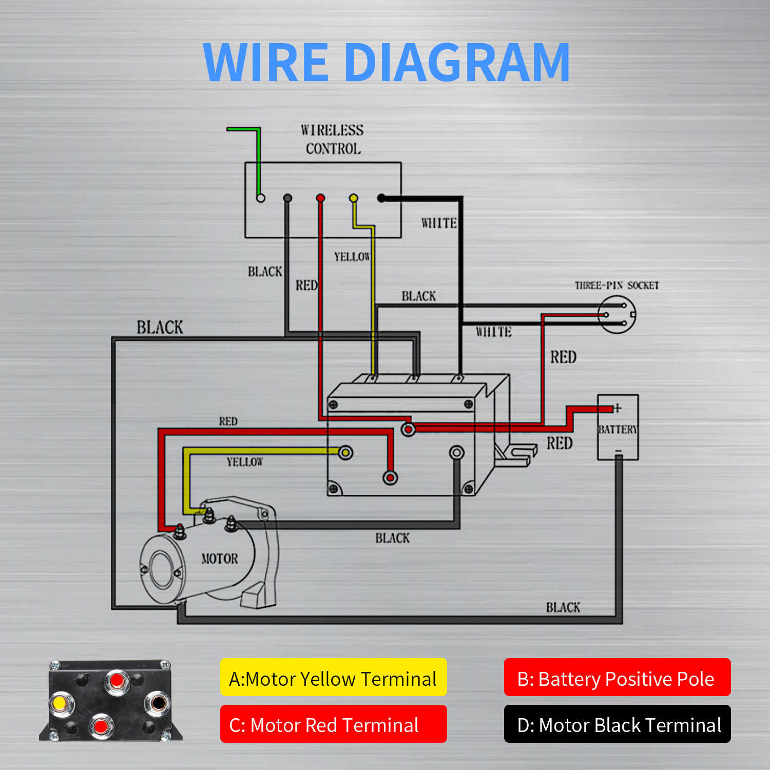 12v 500A winch solenoid relay wire diagram