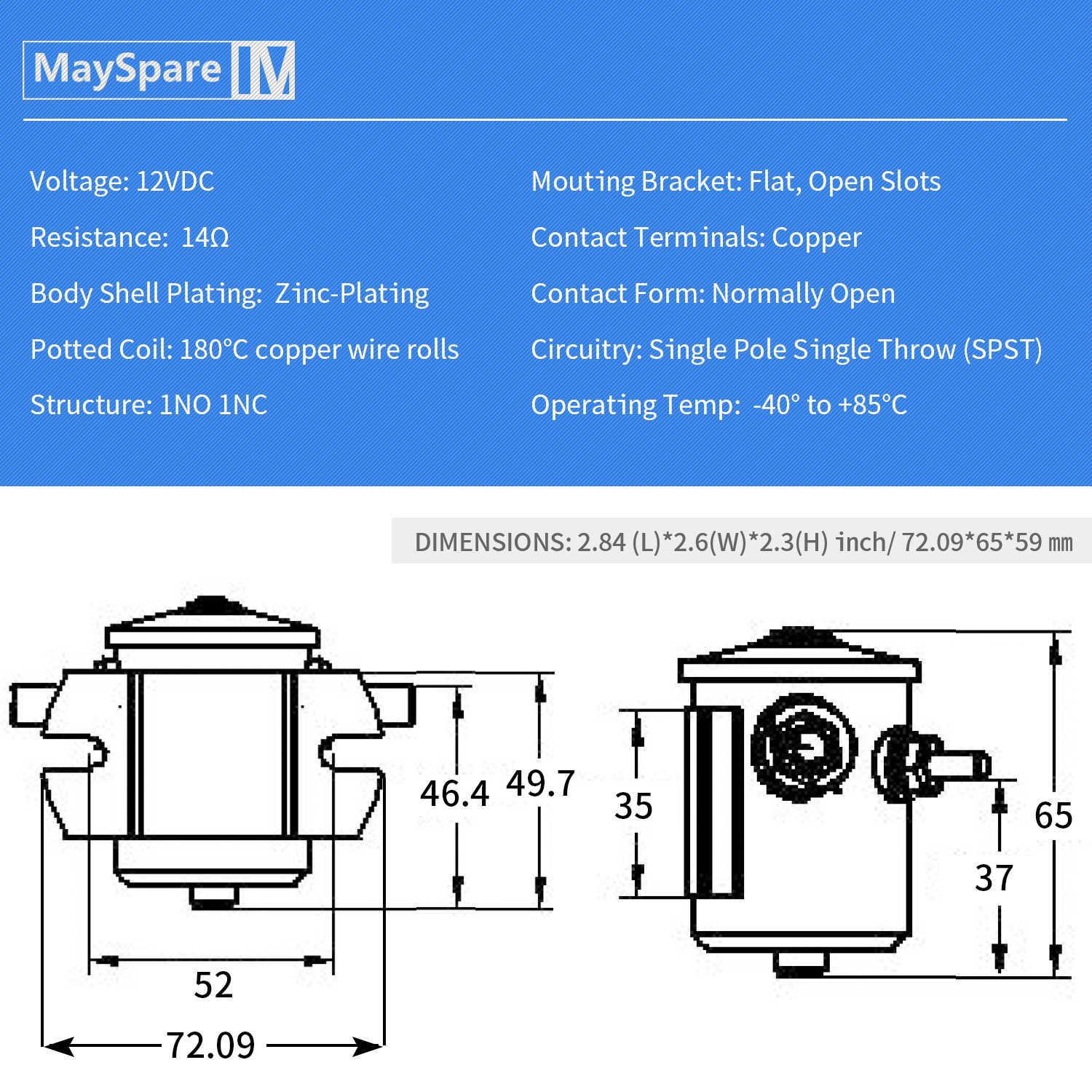 3 Terminal 12V solenoid specification table