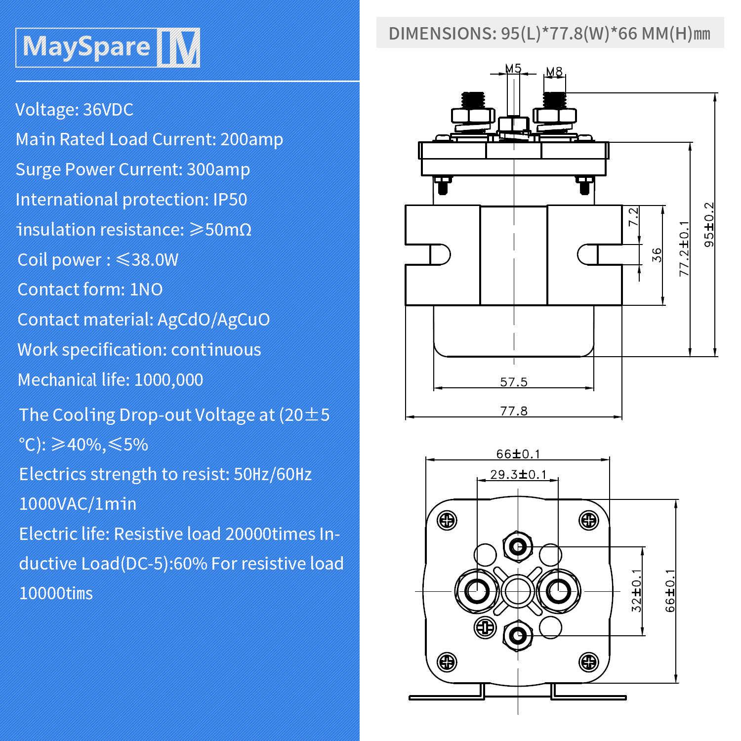 36v solenoid relay switch Multi angle display