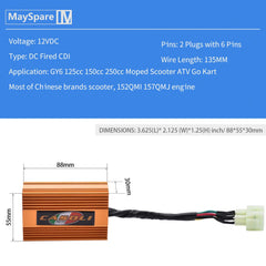 6 pins Motorcycle Igniter Spec Sheet