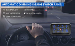 8 gang switch panel mounted on car