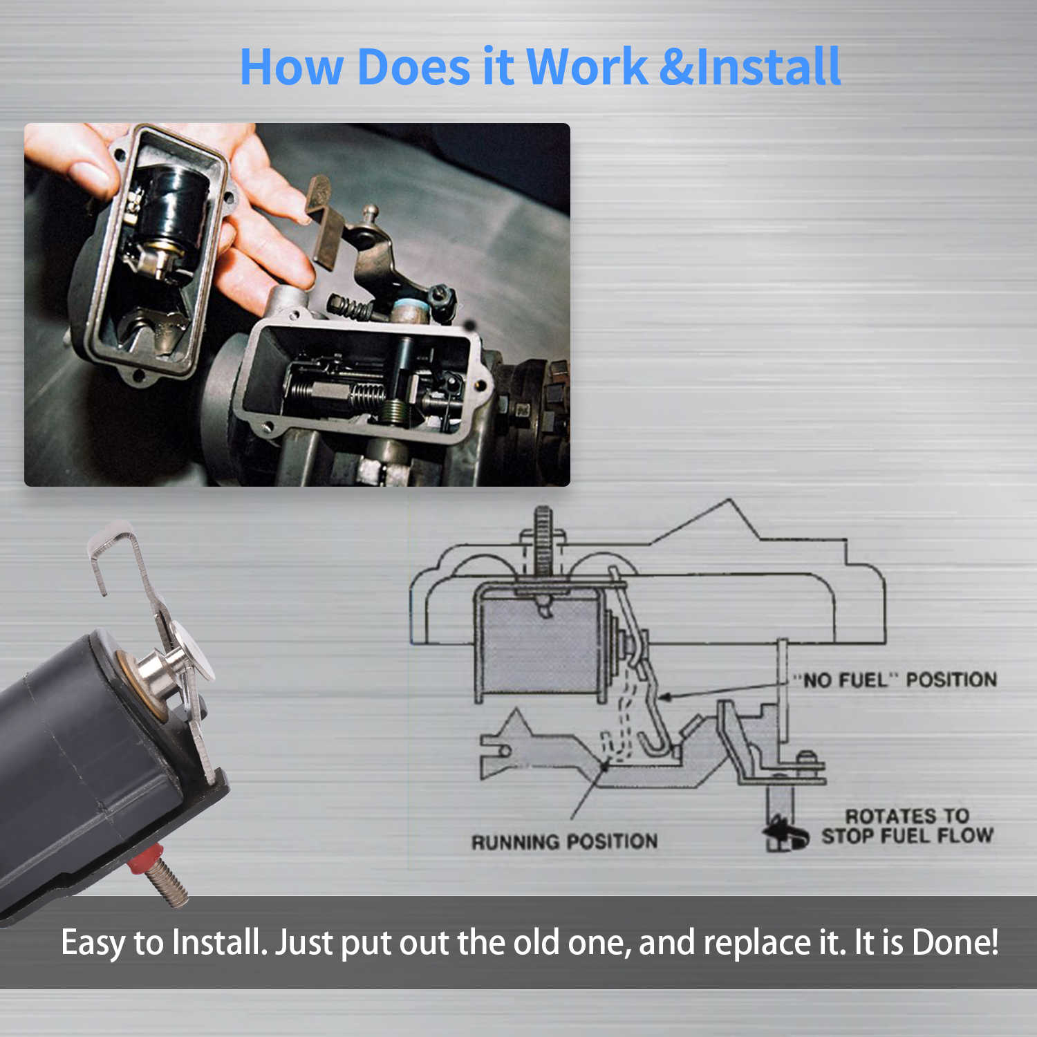 Fuel Shut Off Solenoid Replacement for RE37089 AR48219 AR51796 AR90340 RE62240