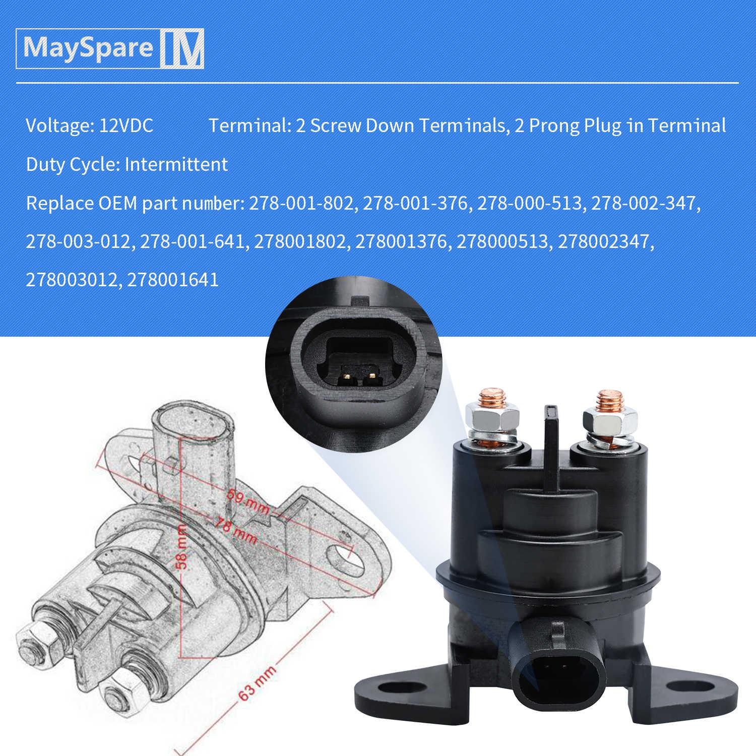 Starter Solenoid Relay for seadoo Specification Table