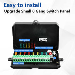 easy to install upgrade small 8 gang switch panel