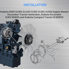 fuel shut off solenoid compatible with kubota D905 D1005 D1105 V1205 V1305 V1505 Engine Mower Excavator Tractor Generator