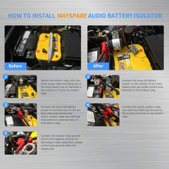how to install mayspare audio battery isolator