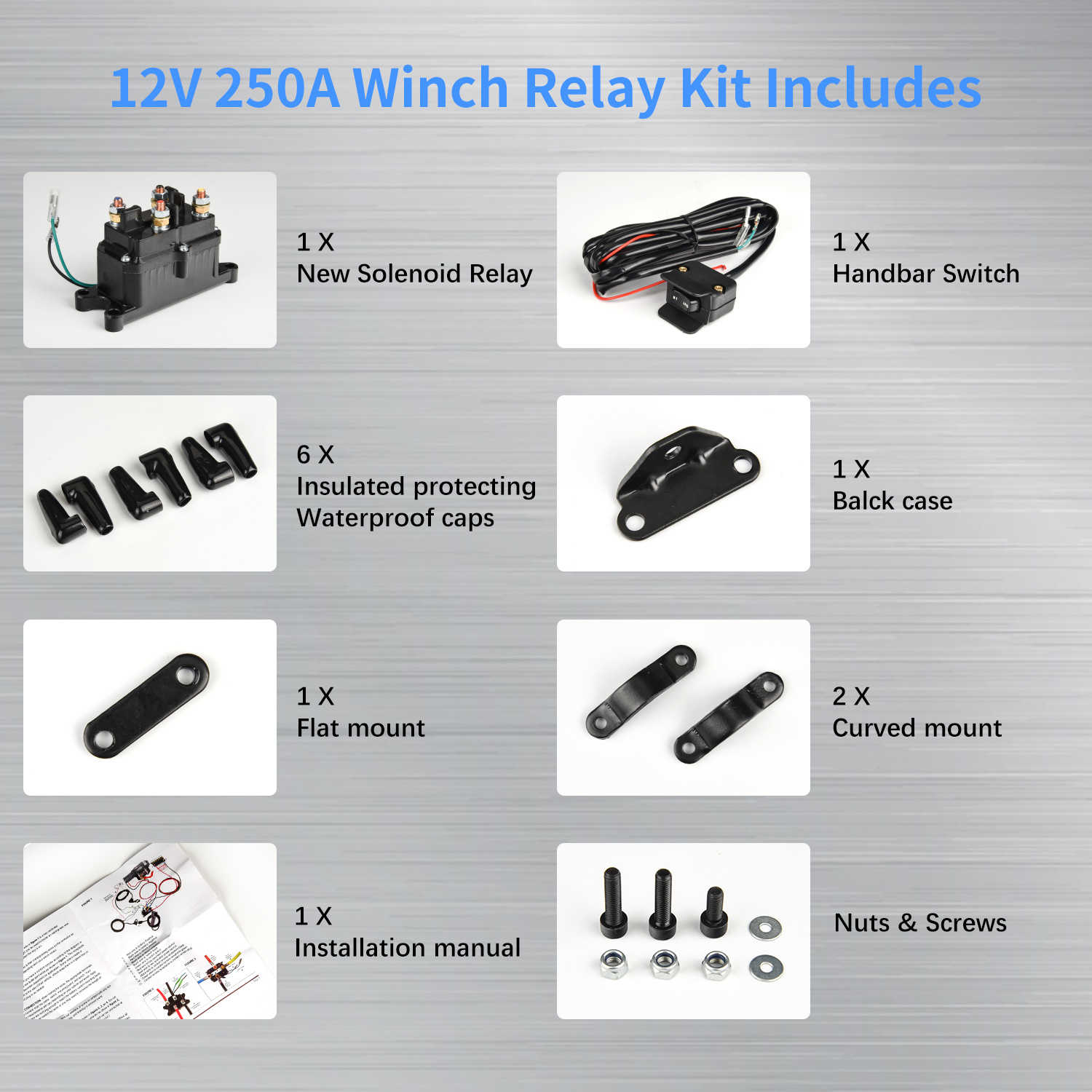 relay for ATV Winch Solenoid Relay Contactor Switch 12V 250 AMP 1500lb 5000lb Application
