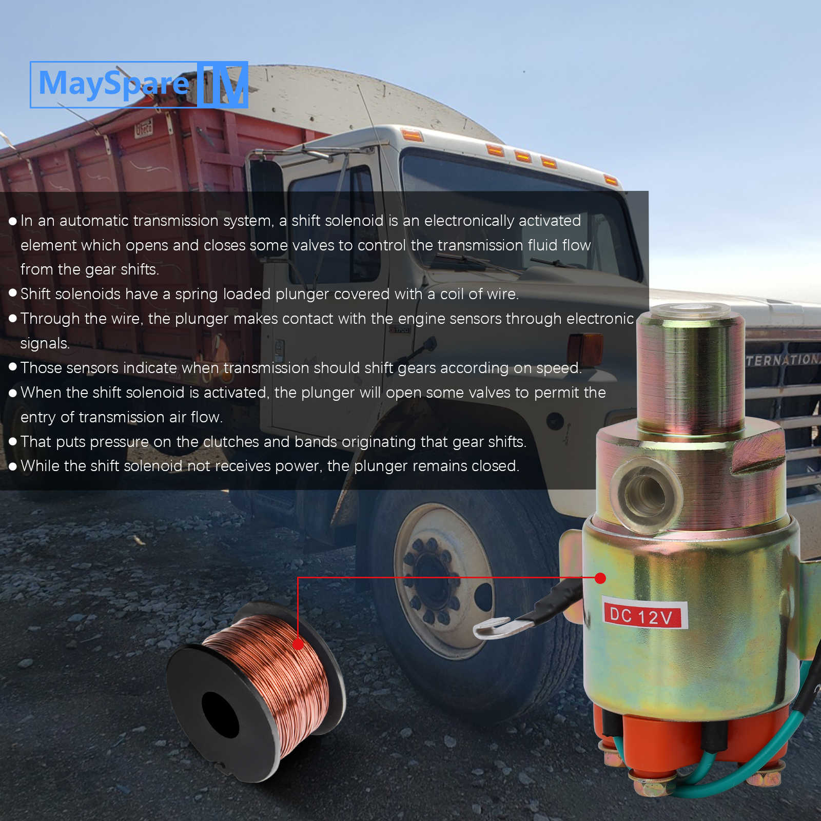 gear solenoid Shift Solenoid Fit Midland Solenoid Air Valve 12VDC-MaySpare