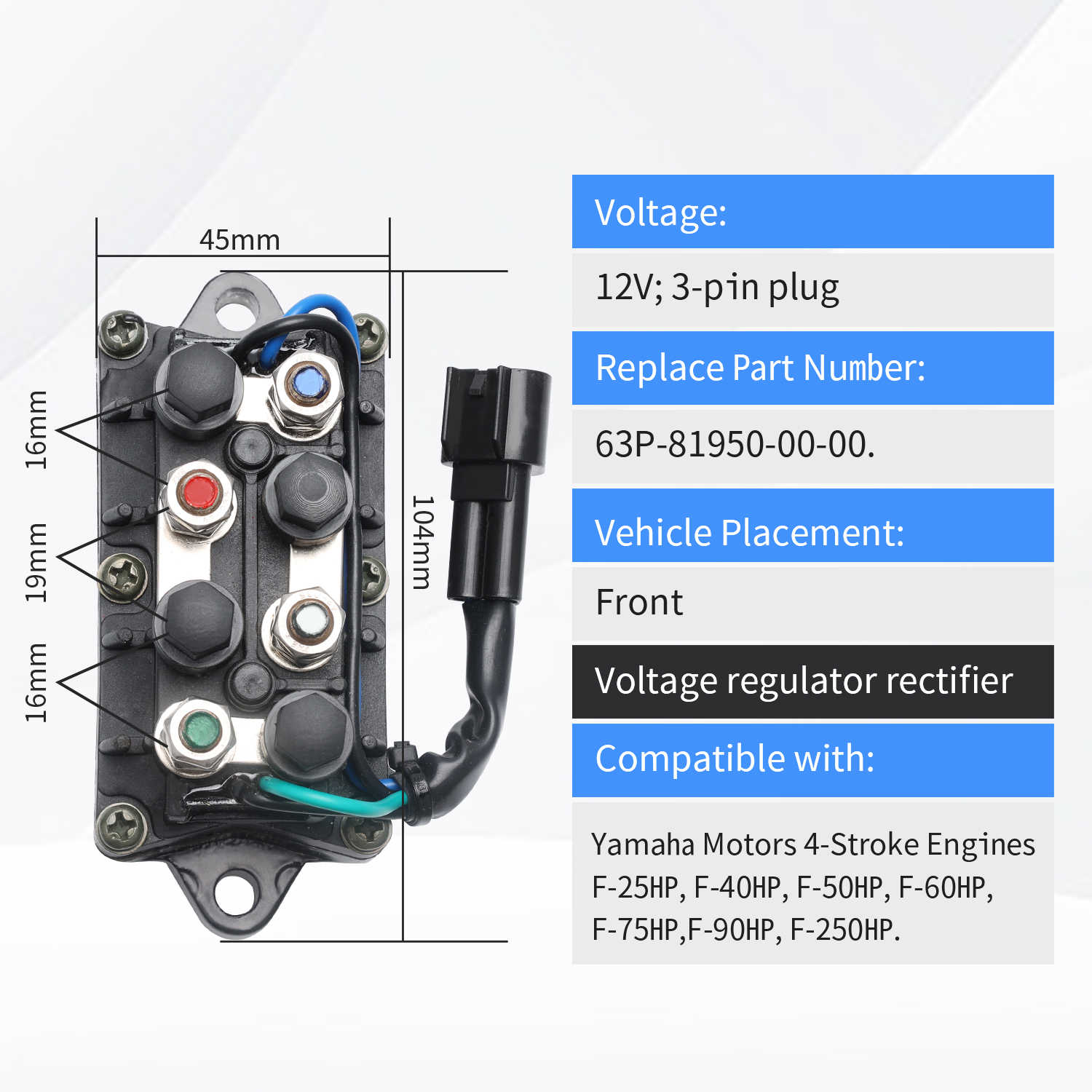 EBTOOLS Relais de réglage de Puissance 12V 61A81950100 Convient pour Le Moteur Hors-Bord remplace Trim Relay Power Trim Relay Re EBTOOLS Relais de réglage de Puissance 12V 61A81950100 Convient pour Le Moteur Hors-Bord remplace Trim Relay Power Trim Relay Re